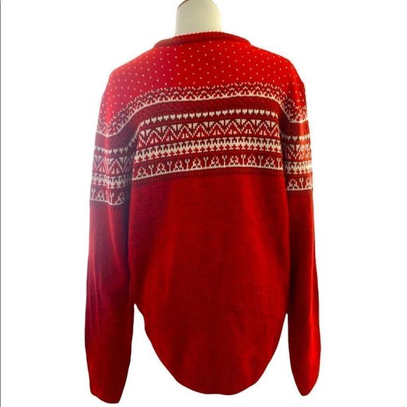 Mountain Ridge | Red & White Knit Long Sleeve Sweater - Picture 5 of 6